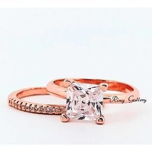 Diamond Princess Solitaire Wedding Ring Set Engagement Ring Size 6,7,8,9,10